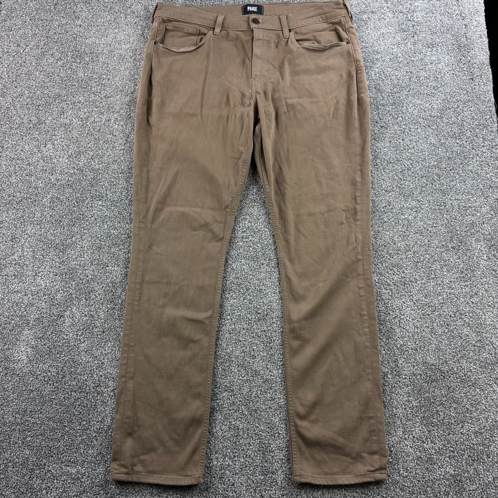 Paige Federal Jeans Mens 36 Brown Rayon Cotton Blend Slim Straight